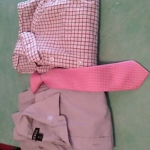 2 size 4and 5 dress shirts and pink clip on tie
